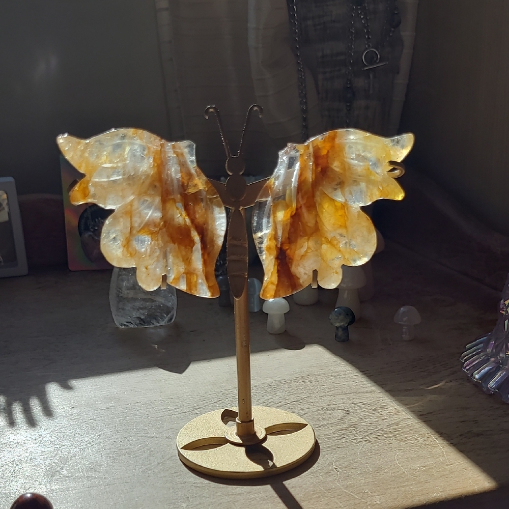 Golden Healer Butterfly Wings On Stand